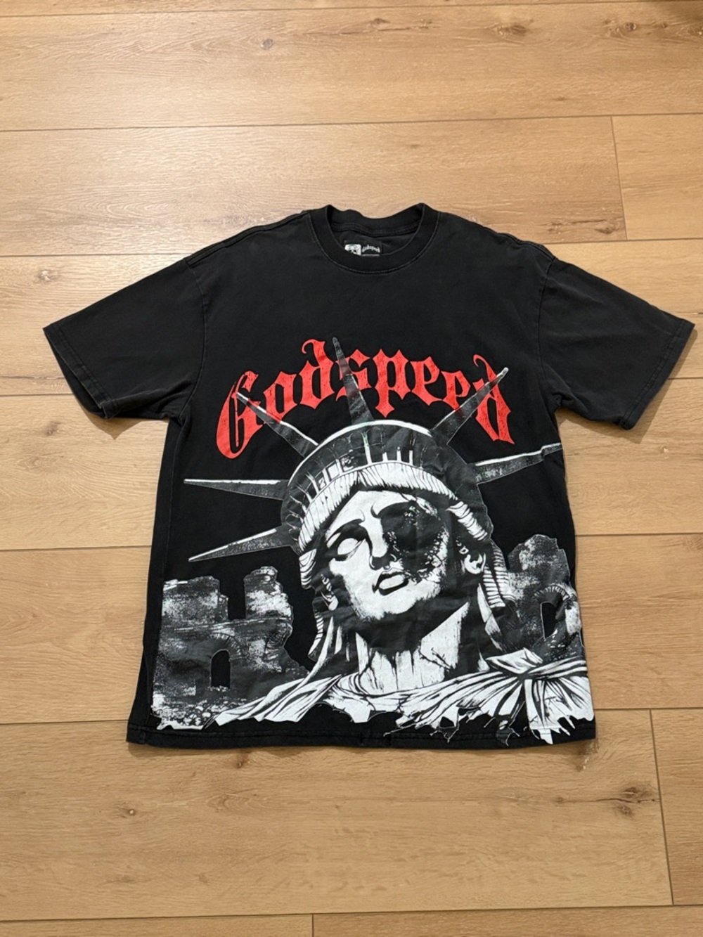 Godspeed Graphic Black Crewneck T-Shirt